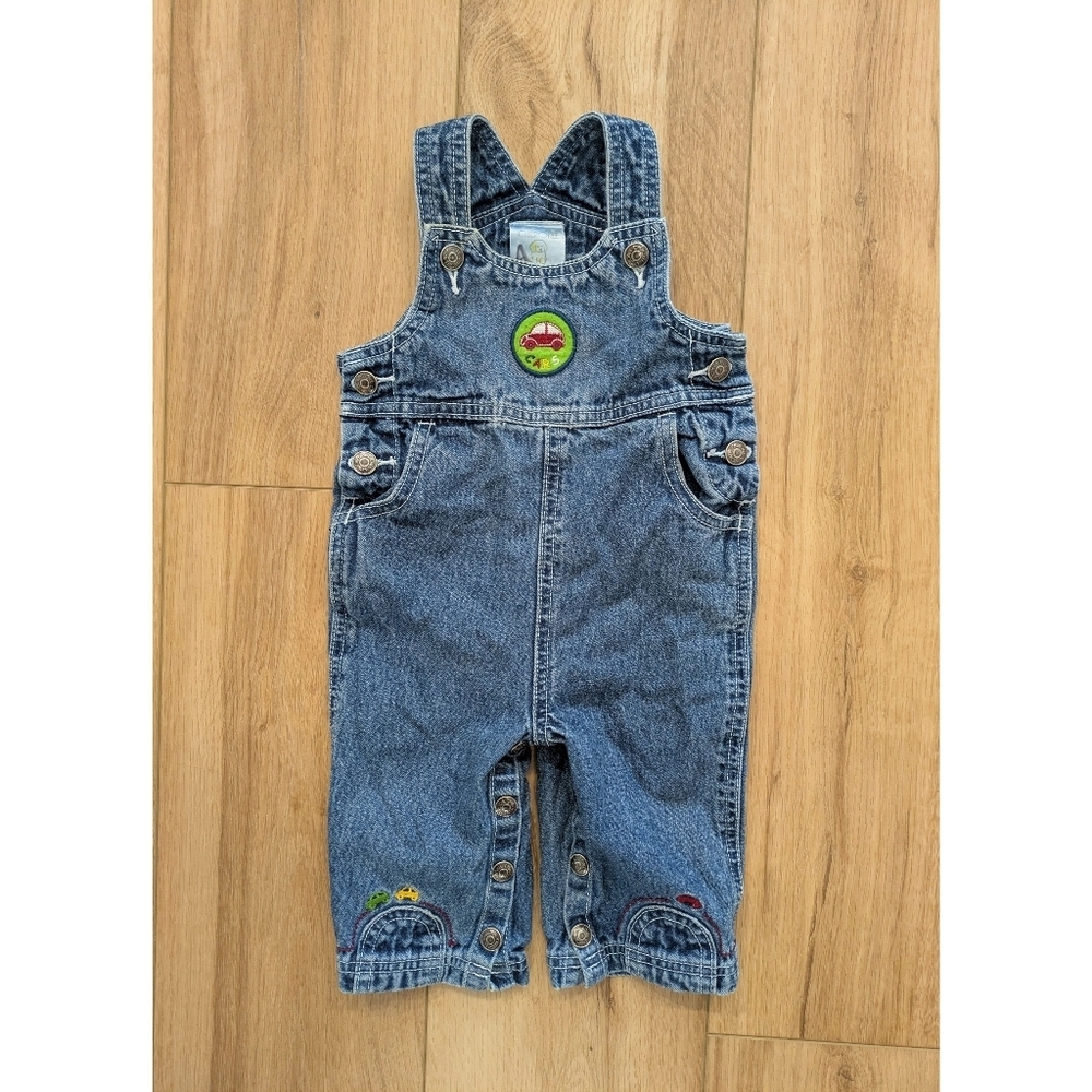 Vintage Cherokee Baby Car Embroidered Denim Overalls